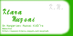 klara muzsai business card